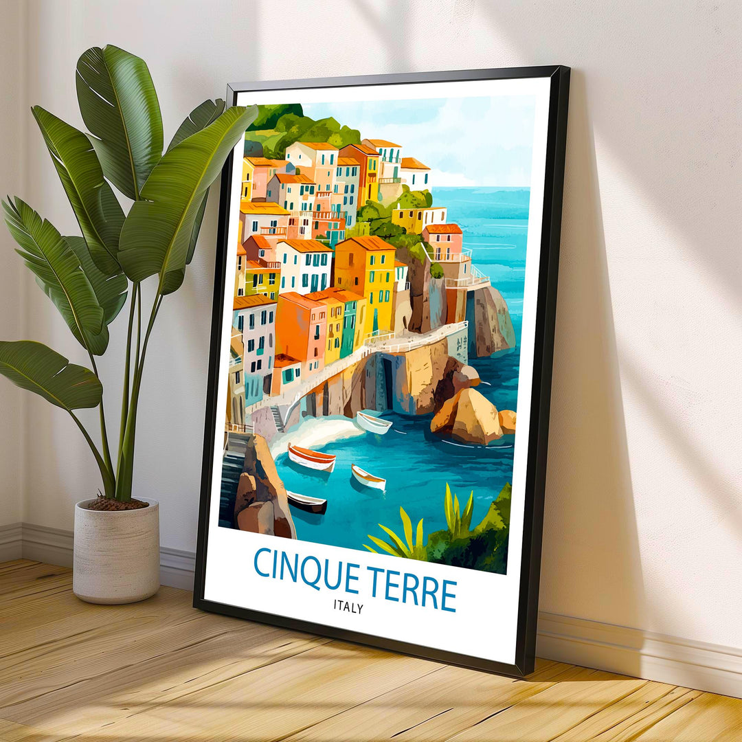 Cinque Terre Italy Travel Print Wall Decor Wall Art Cinque Terre Landscape Wall Hanging Home Décor Italian Coast Gift Art Lovers Scenic