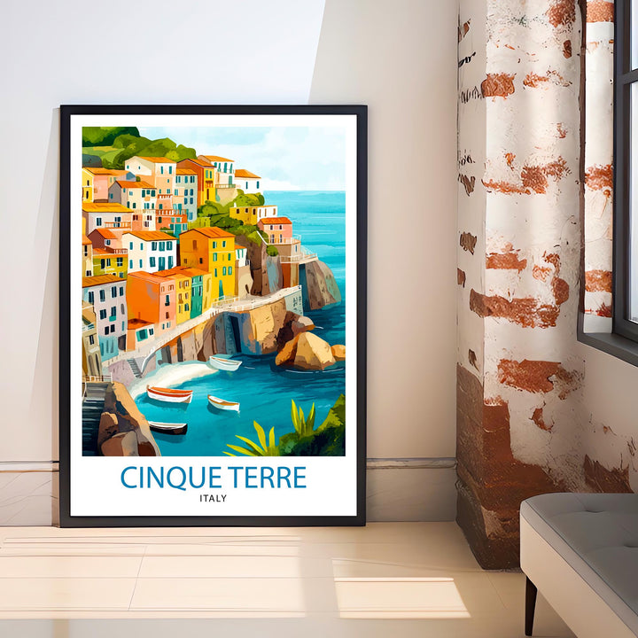 Cinque Terre Italy Travel Print Wall Decor Wall Art Cinque Terre Landscape Wall Hanging Home Décor Italian Coast Gift Art Lovers Scenic