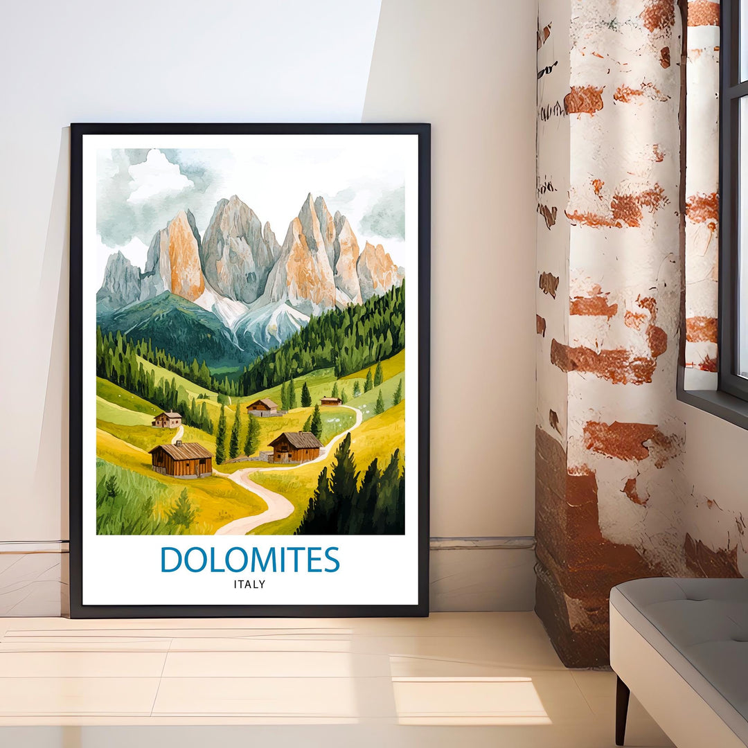 Dolomites Italy Travel Poster