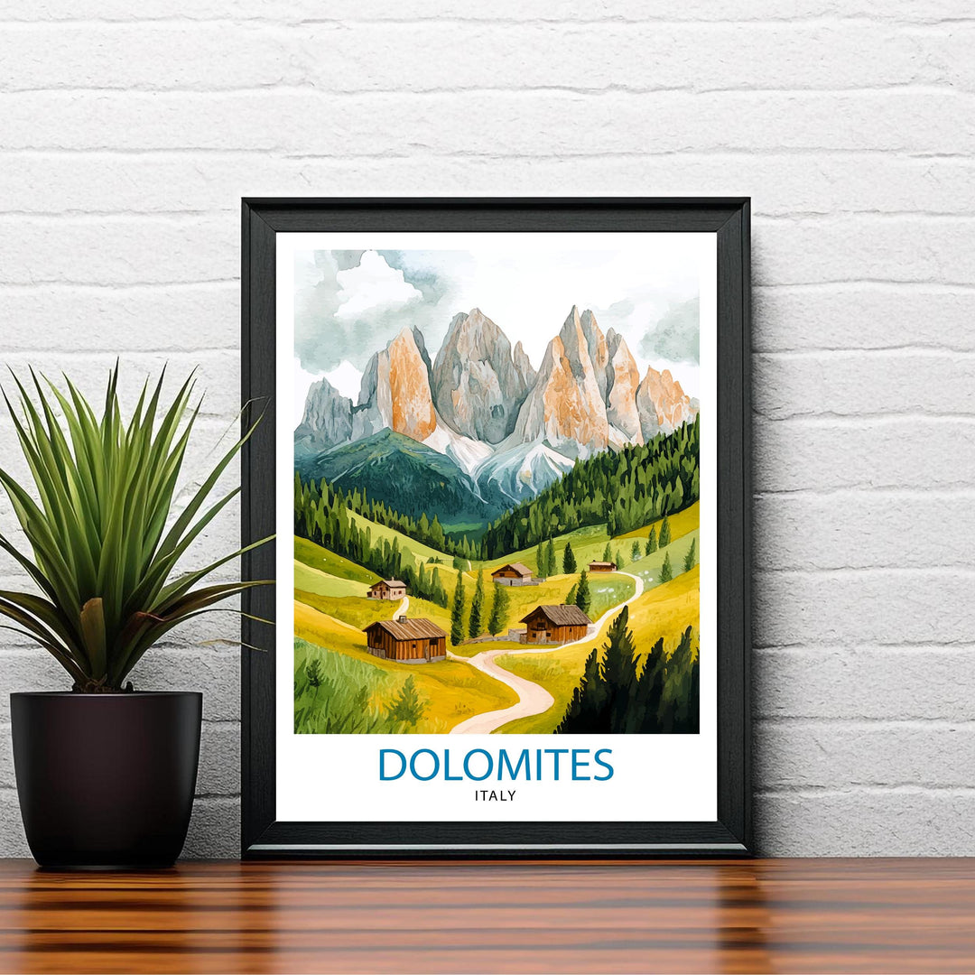 Dolomites Italy Travel Poster