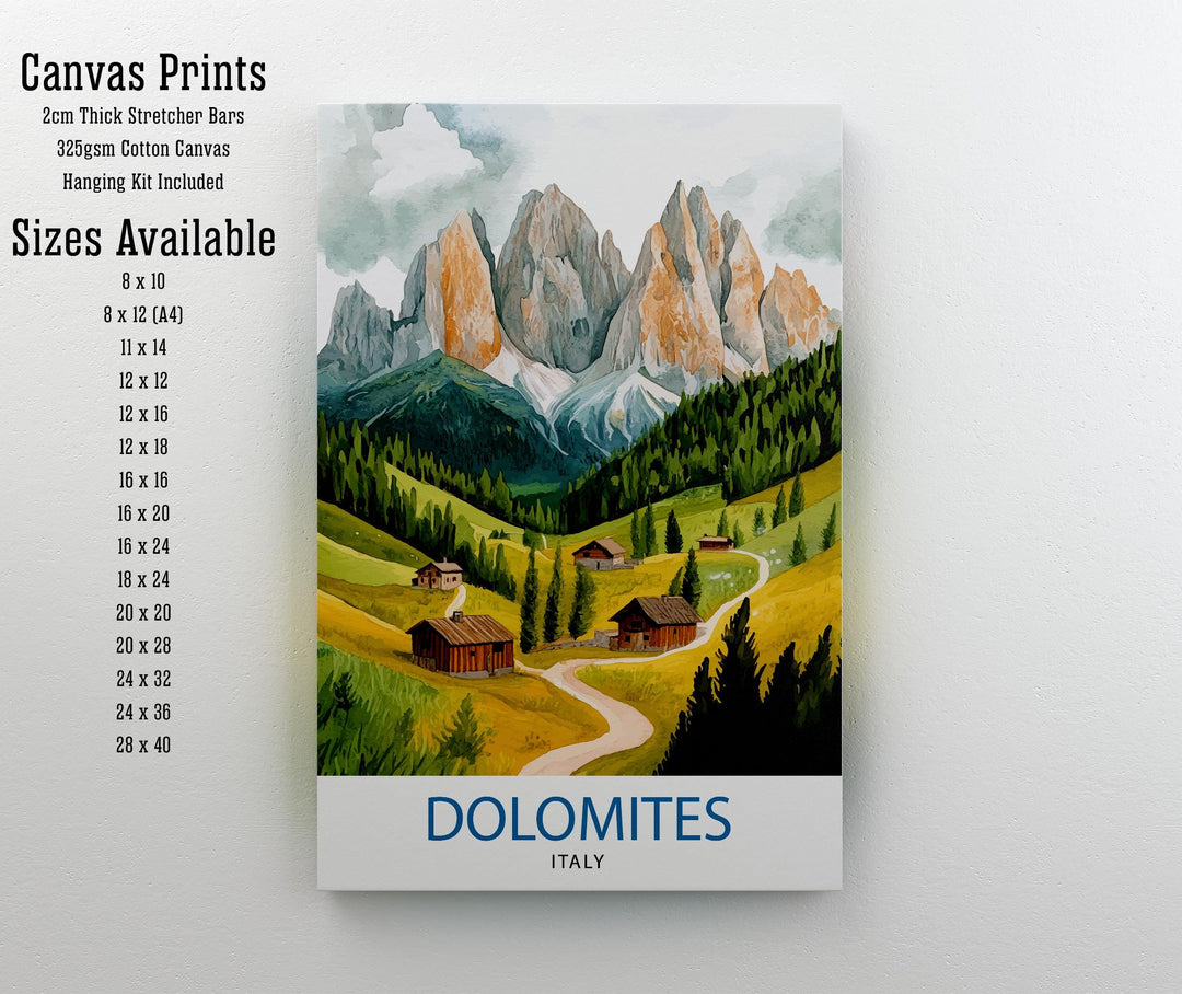 Dolomites Italy Travel Poster