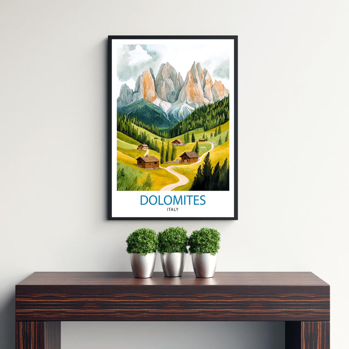 Dolomites Italy Travel Poster