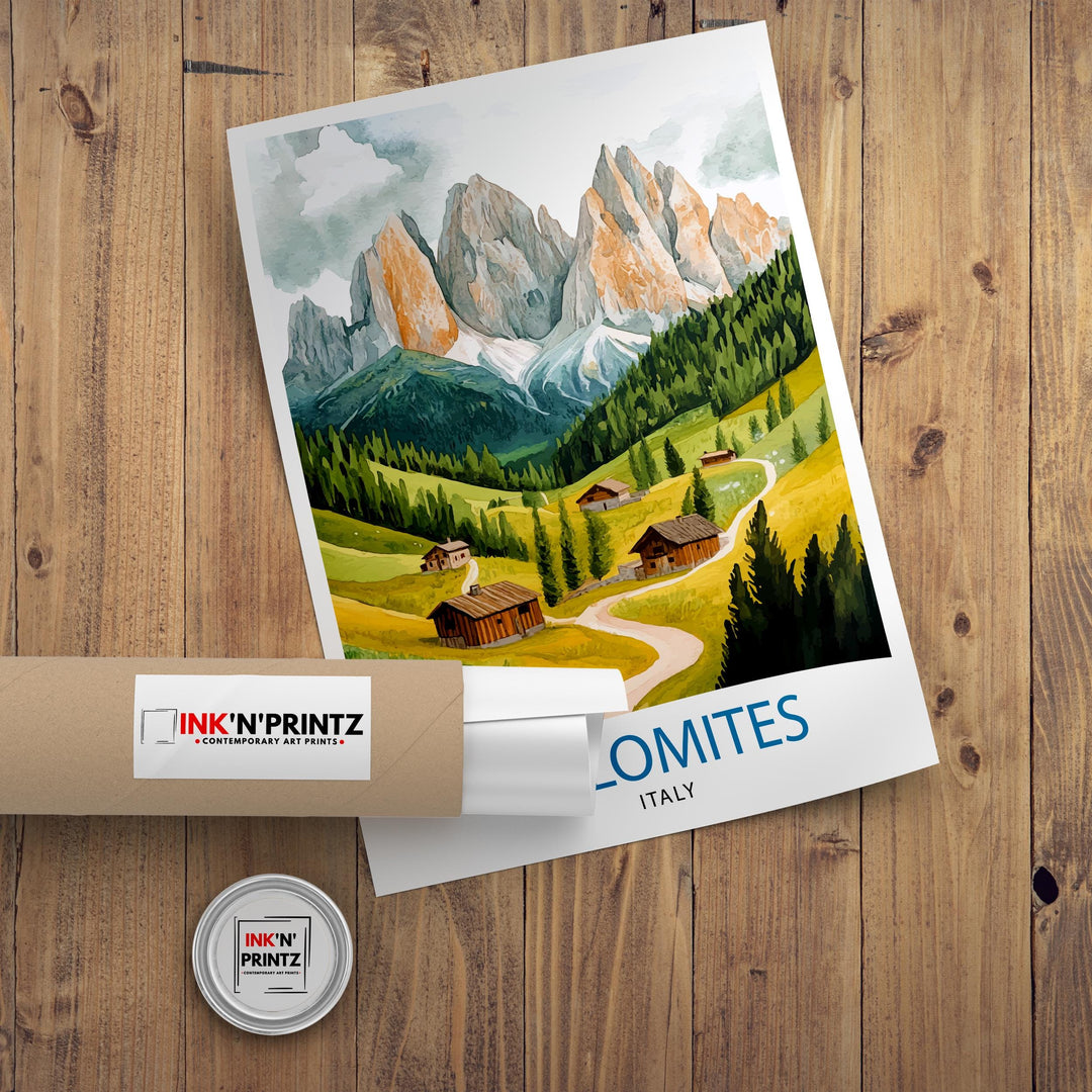 Dolomites Italy Travel Poster