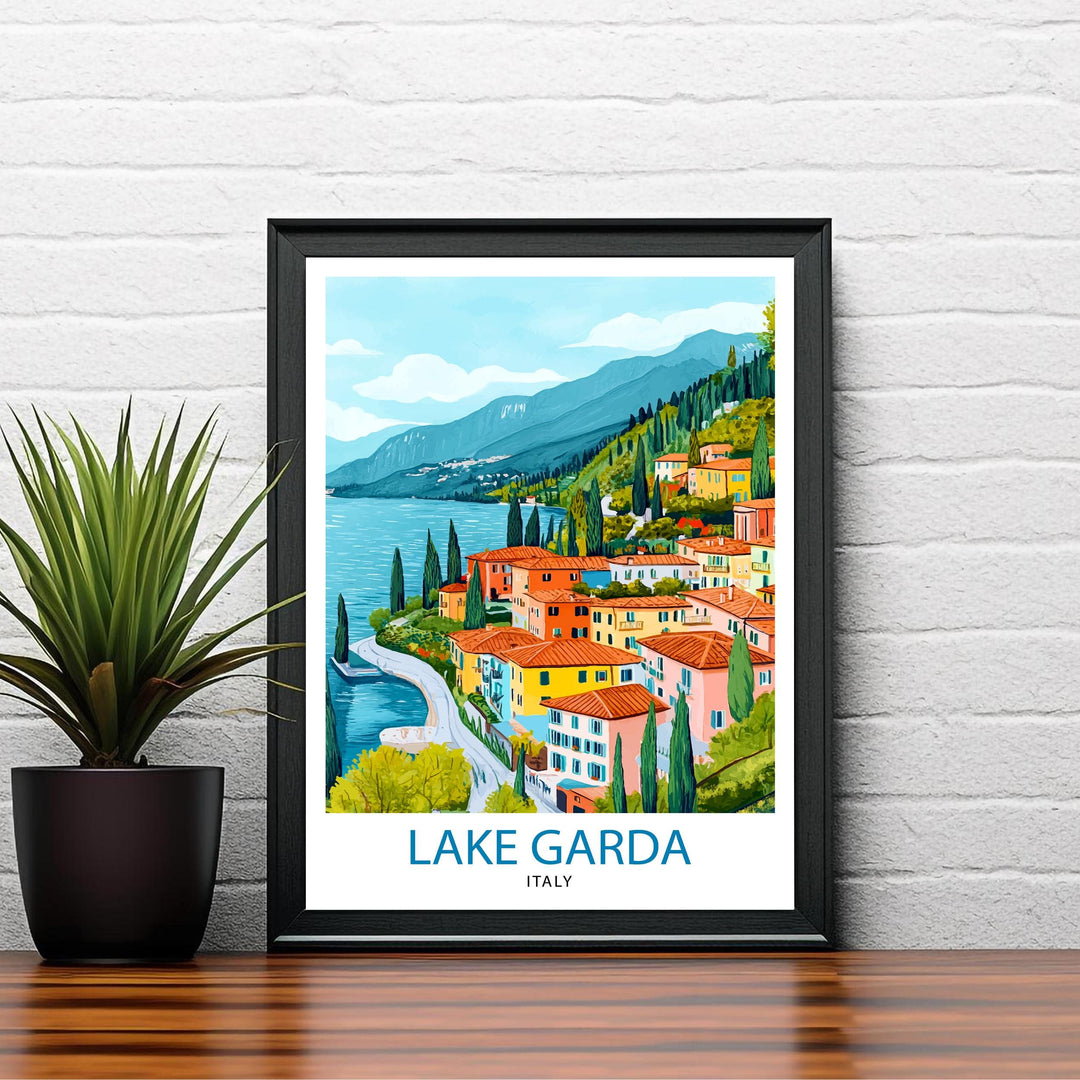 Lake Garda Italy Travel Poster