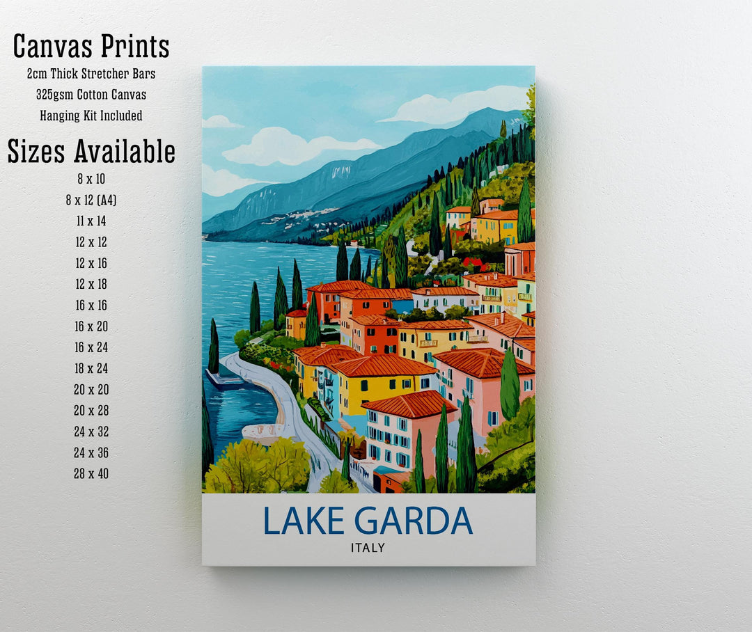 Lake Garda Italy Travel Print Wall Decor Wall Art Garda Landscape Wall Hanging Home Décor Italian Lake Gift Art Lovers Scenic Print