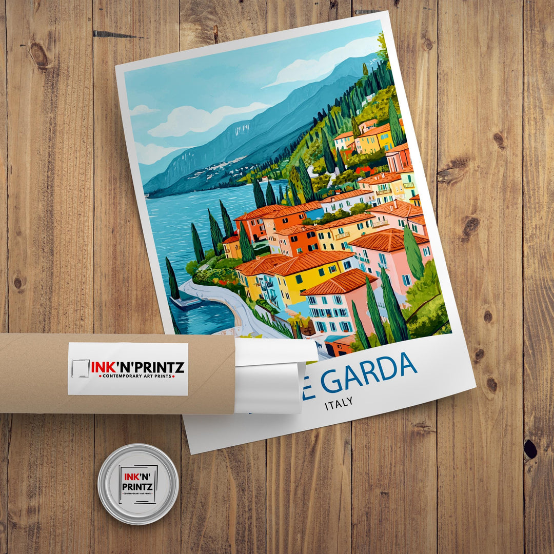 Lake Garda Italy Travel Poster