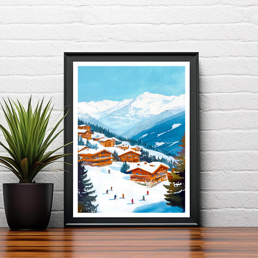 Sauze d'Oulx Italy Travel Print Wall Decor Wall Art Sauze d'Oulx Landscape Wall Hanging Home Décor Alpine Village Gift Art Lovers