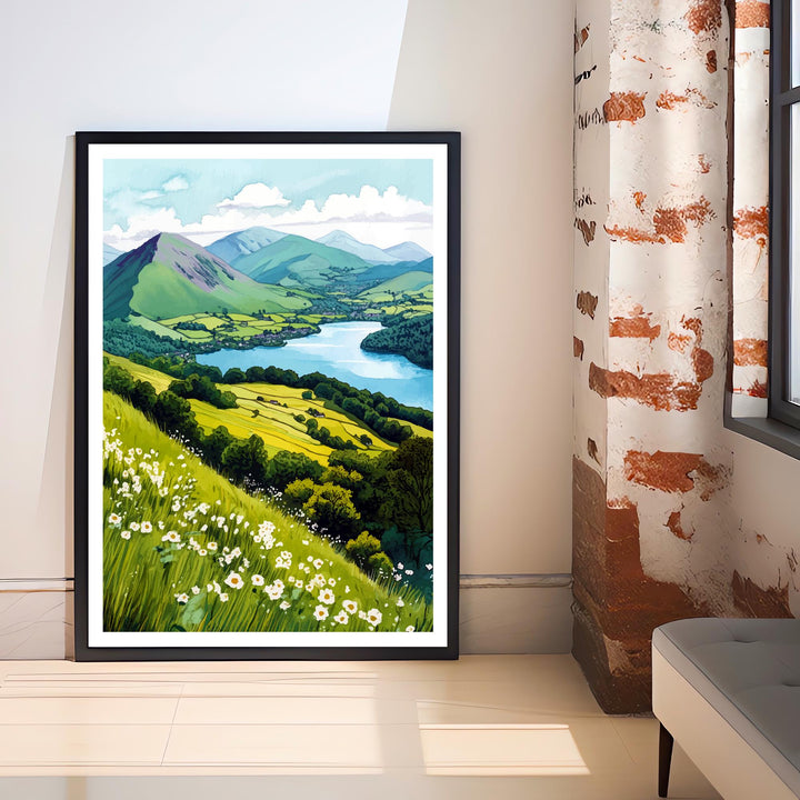 Cat Bells Lake District Travel Poster