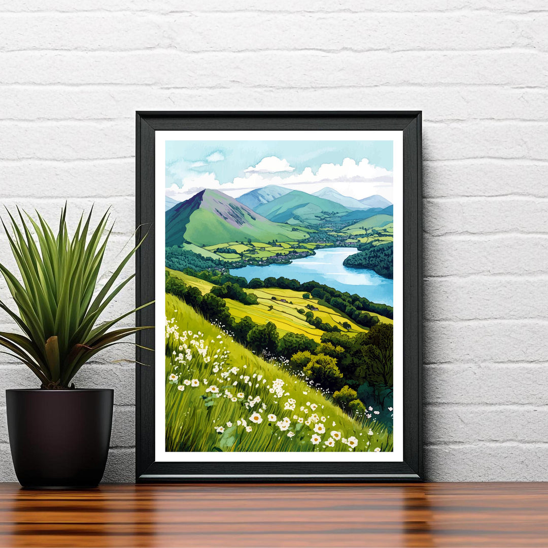 Cat Bells Lake District Travel Print Wall Decor Wall Art Cat Bells Landscape Wall Hanging Home Décor Lake District Gift Art Lovers Scenic