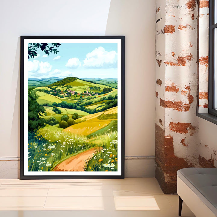 Malvern Hills Travel Print Wall Decor Wall Art Malvern Hills Landscape Wall Hanging Home Décor English Countryside Gift Art Lovers Scenic