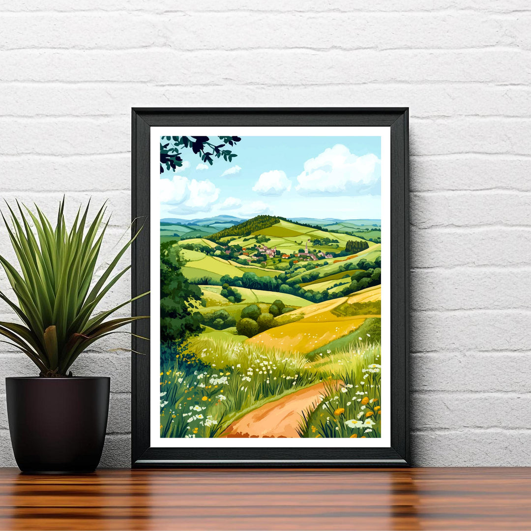 Malvern Hills Travel Print Wall Decor Wall Art Malvern Hills Landscape Wall Hanging Home Décor English Countryside Gift Art Lovers Scenic