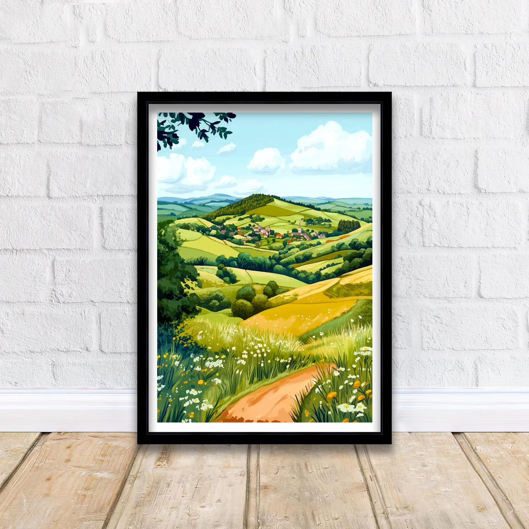 Malvern Hills Travel Print Wall Decor Wall Art Malvern Hills Landscape Wall Hanging Home Décor English Countryside Gift Art Lovers Scenic