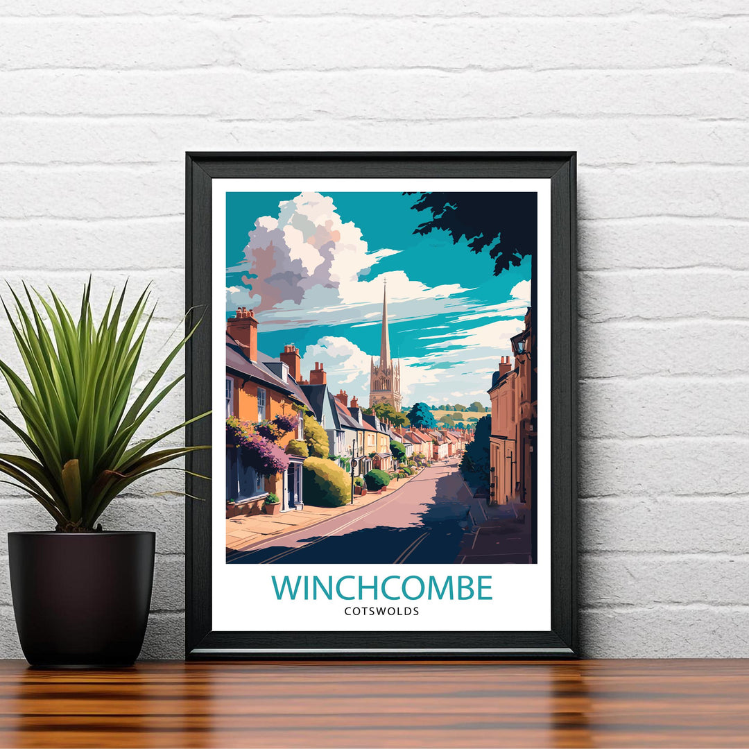 Winchombe Cotswold Travel Poster Winchombe Cotswold Wall Art Winchombe Cotswold Illustration Travel Poster Gift Cotswold England Home Decor