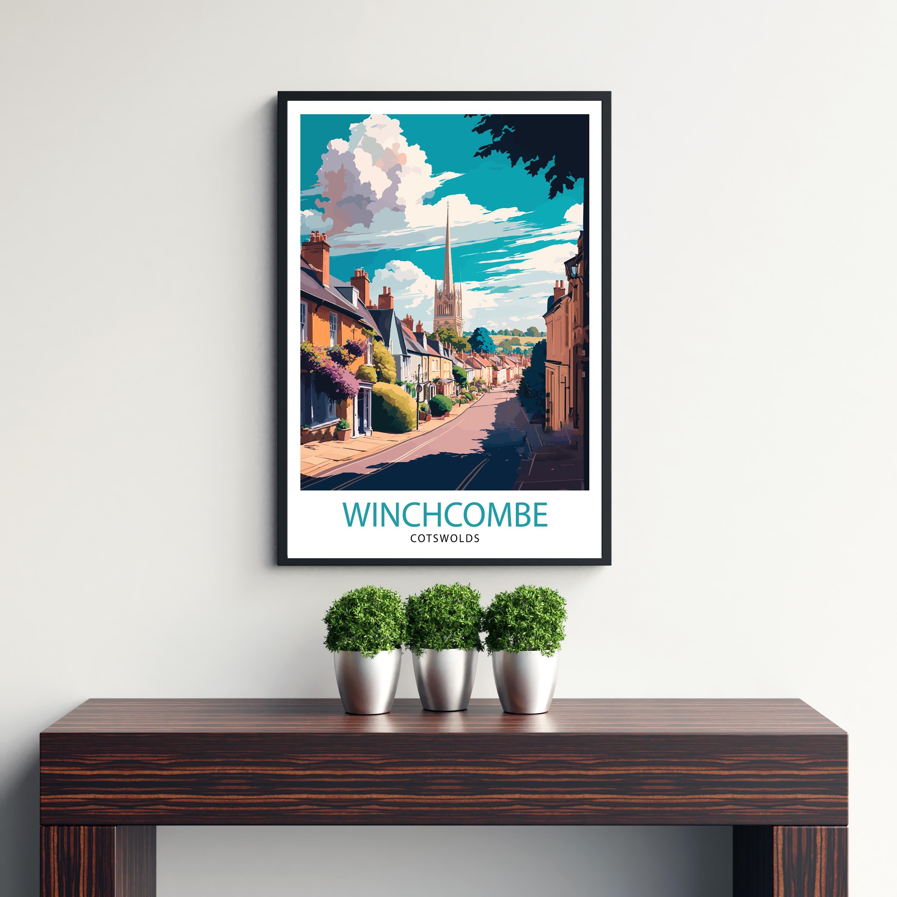 Winchcombe Cotswolds Travel Print, Scenic English Home Decor