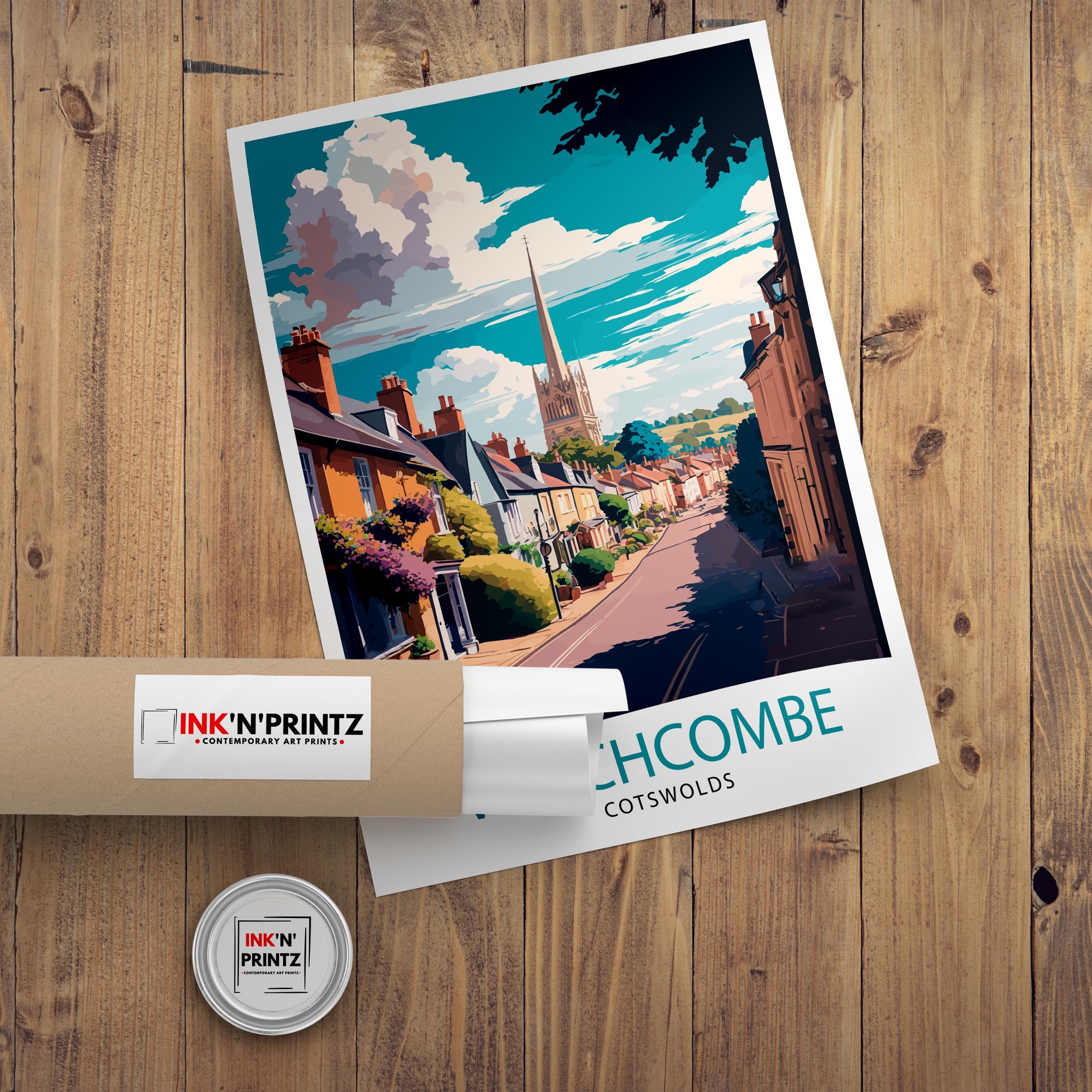 Winchcombe Cotswolds Travel Print, Scenic English Home Decor