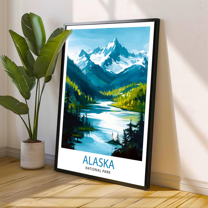 Alaska National Park Travel Print Wall Decor Wall Art Alaska Landscape Wall Hanging Home Décor Nature Gift Art Lovers Scenic Print