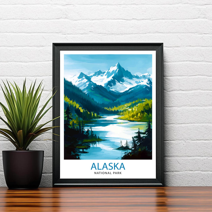 Alaska National Park Travel Print Wall Decor Wall Art Alaska Landscape Wall Hanging Home Décor Nature Gift Art Lovers Scenic Print