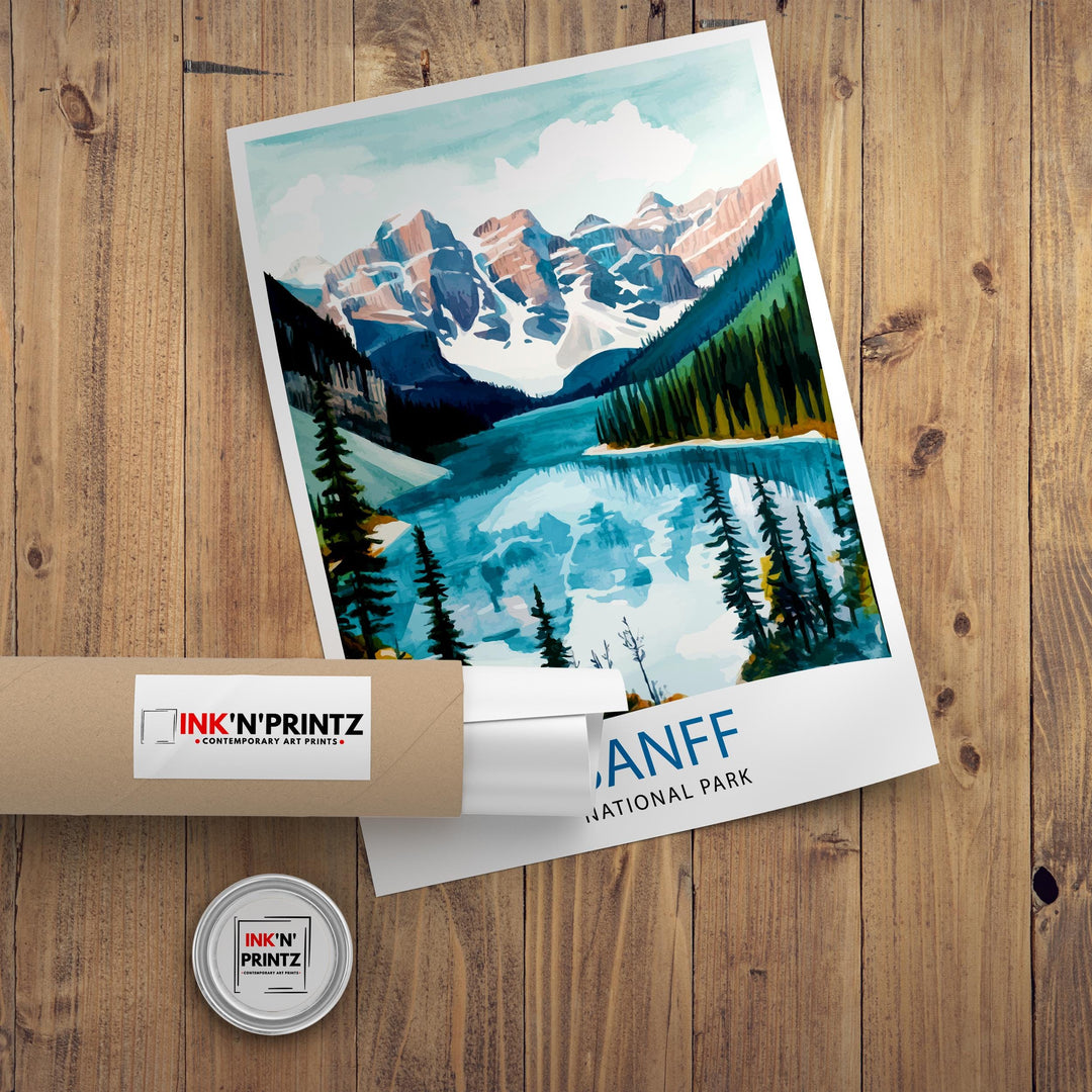 Banff National Park Travel Print Wall Decor Wall Art Banff Landscape Wall Hanging Home Décor Canadian Rockies Gift Art Lovers Scenic Print