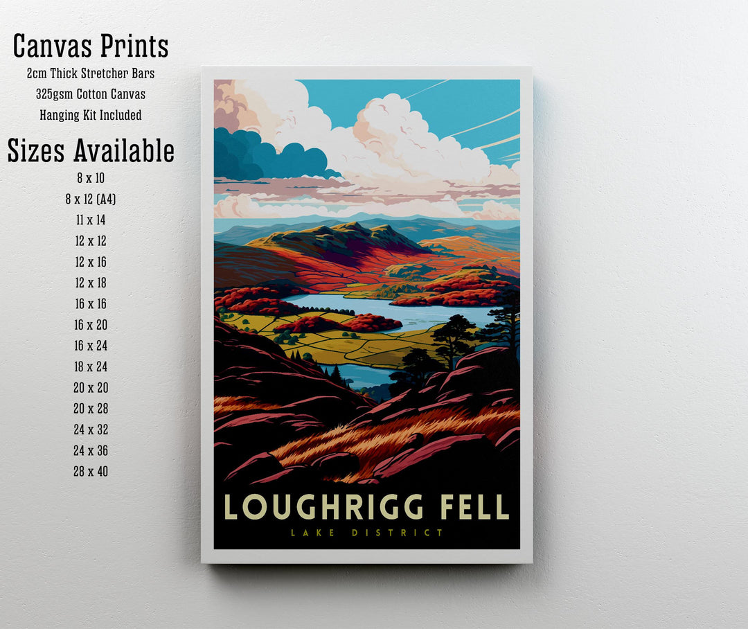 Loughrigg Fell Travel Print Wall Decor Wall Art Loughrigg Landscape Wall Hanging Home Décor Lake District Gift Art Lovers Scenic Print