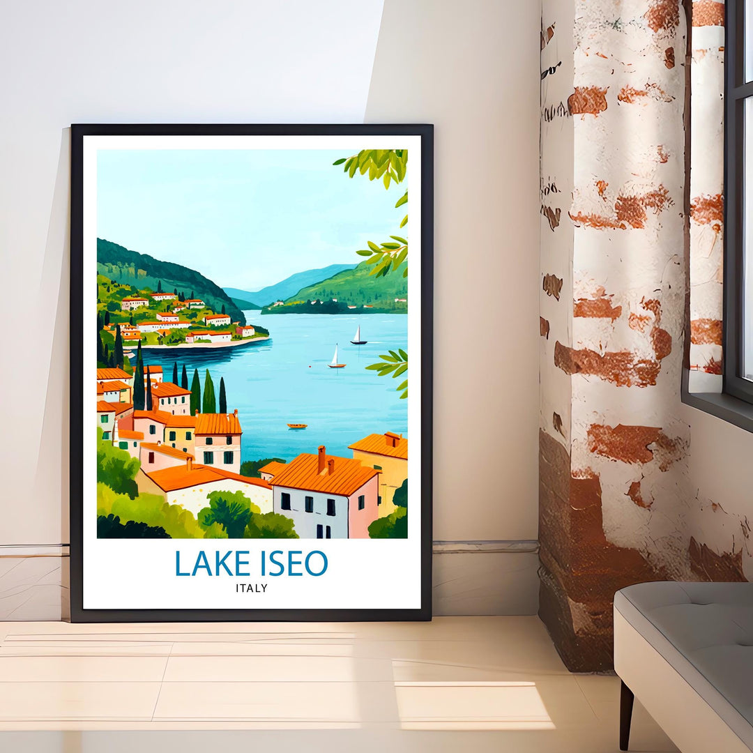 Lake Iseo Italy Travel Poster