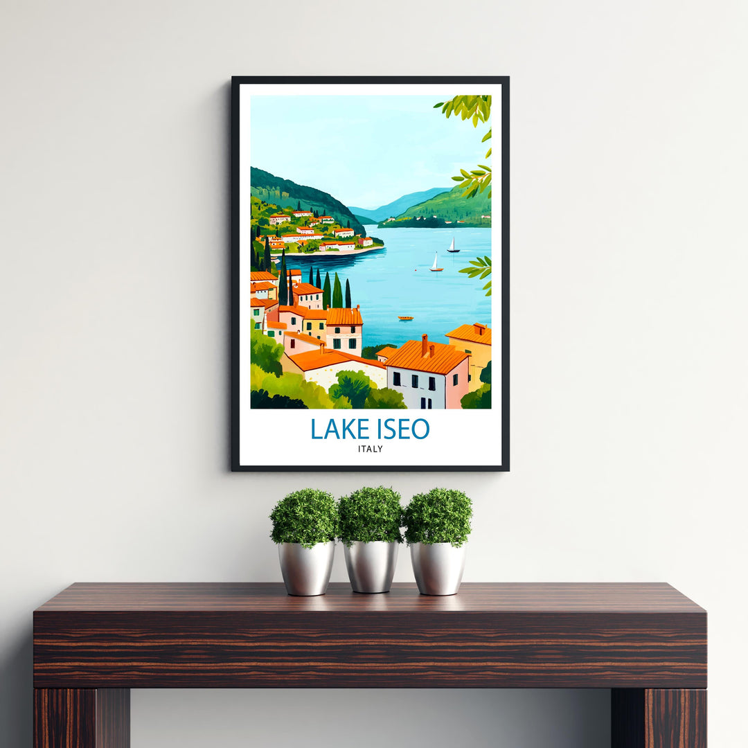 Lake Iseo Italy Travel Poster