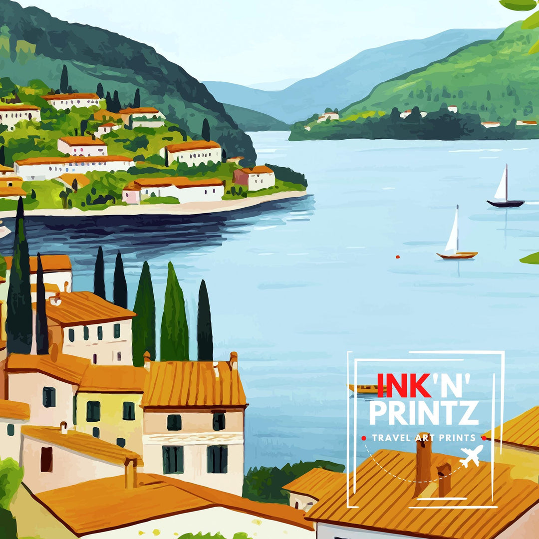 Lake Iseo Italy Travel Poster