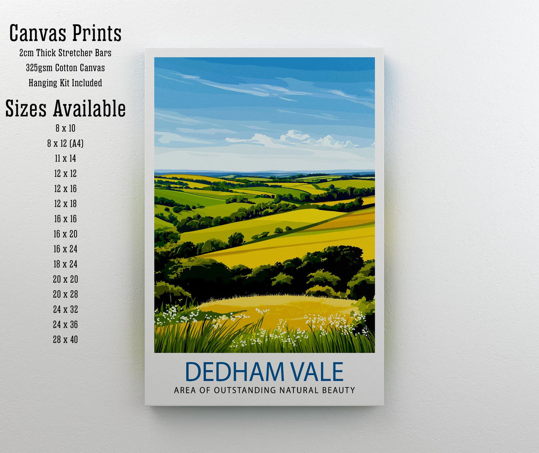 Dedham Vale AONB Travel Print Wall Decor Wall Art Dedham Vale Landscape Wall Hanging Home Décor English Countryside Gift Art Lovers Scenic