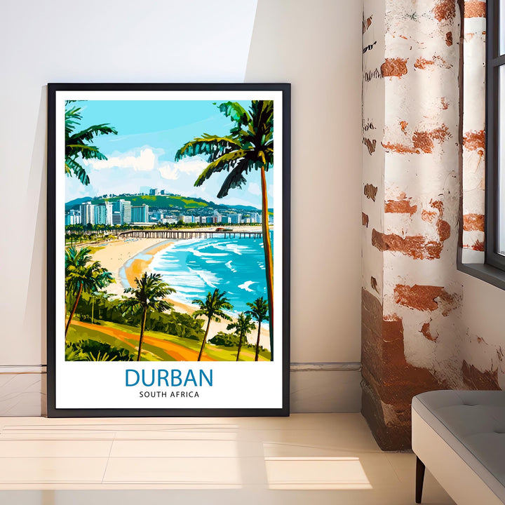 Durban South Africa Travel Print Wall Decor Wall Art Durban Landscape Wall Hanging Home Décor Coastal City Gift Art Lovers Scenic Print