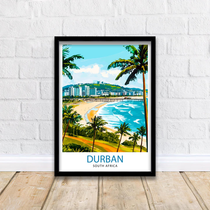 Durban South Africa Travel Print Wall Decor Wall Art Durban Landscape Wall Hanging Home Décor Coastal City Gift Art Lovers Scenic Print