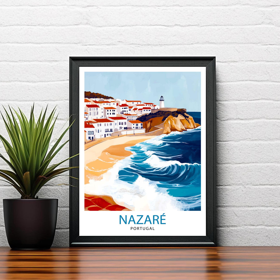 Nazare Portugal Travel Poster