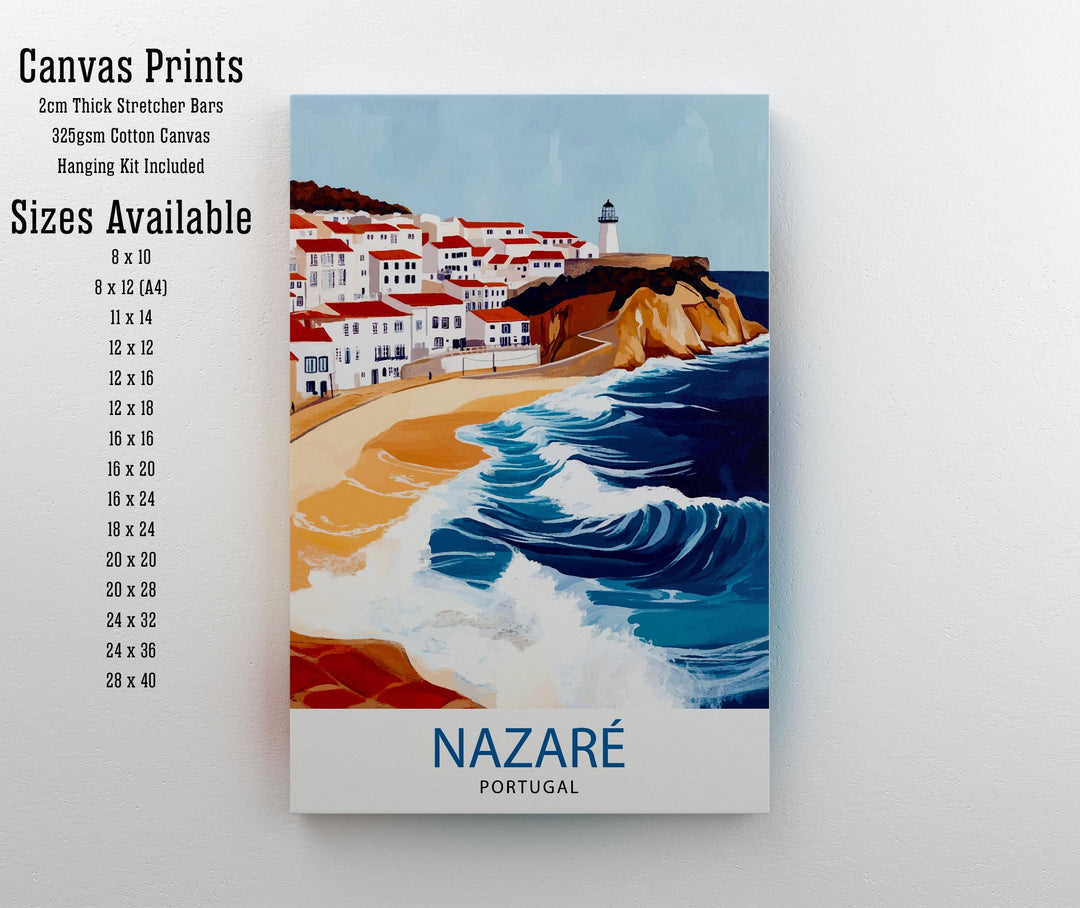 Nazare Portugal Travel Poster