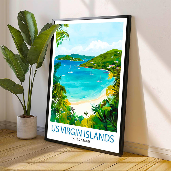 U.S. Virgin Islands Travel Print Wall Decor Wall Art Virgin Islands Landscape Wall Hanging Home Décor Caribbean Gift Art Lovers Scenic Print