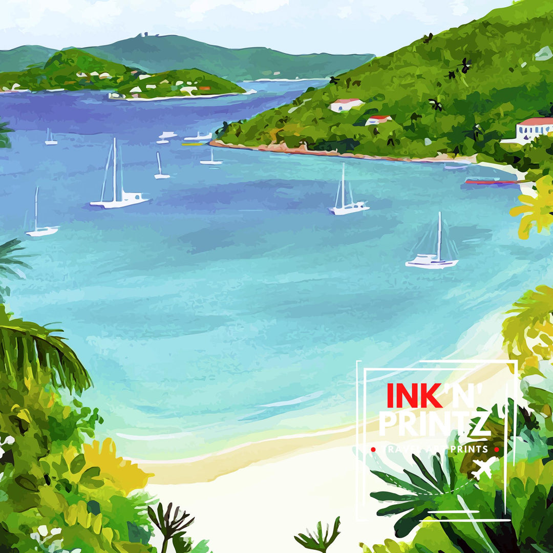 U.S. Virgin Islands Travel Print Wall Decor Wall Art Virgin Islands Landscape Wall Hanging Home Décor Caribbean Gift Art Lovers Scenic Print