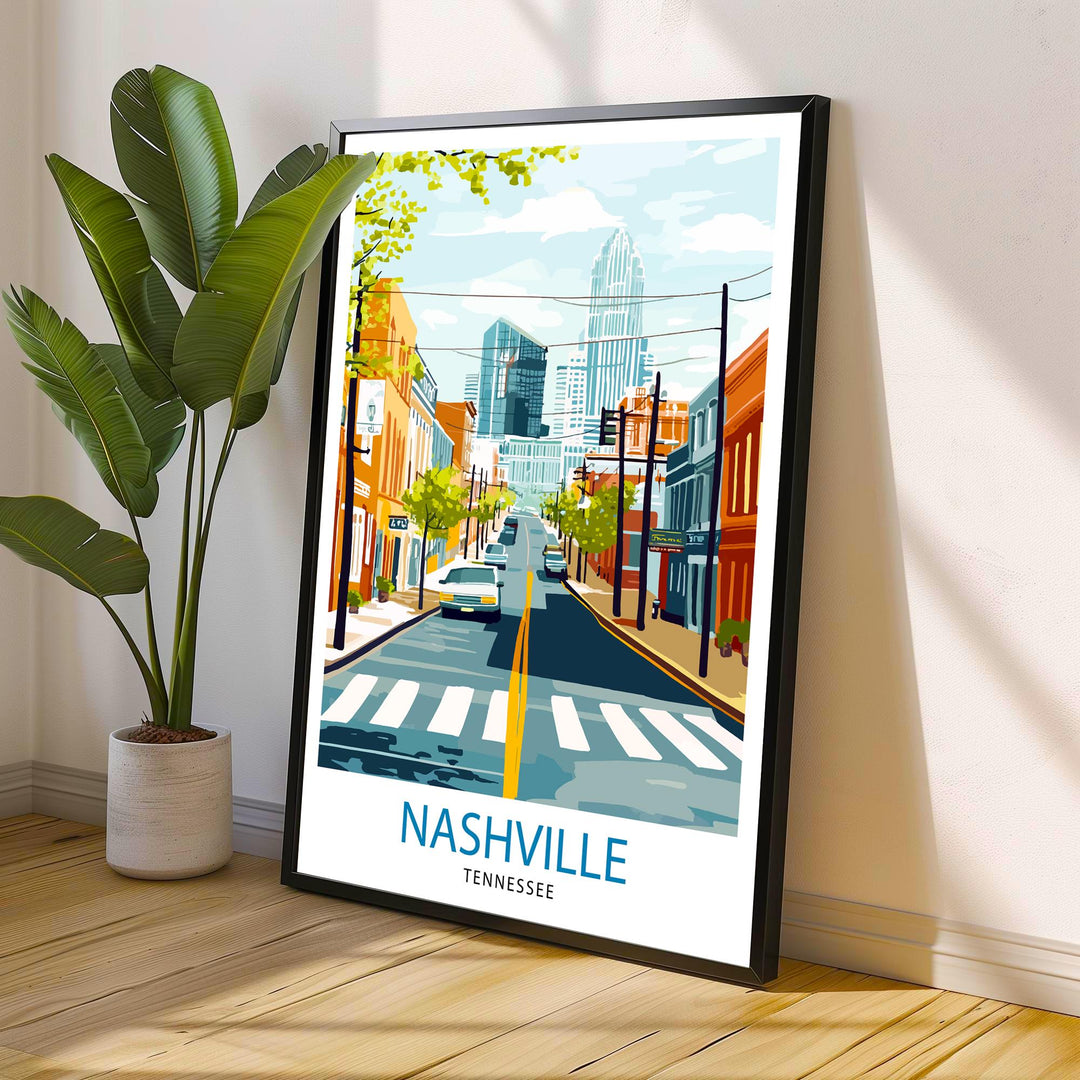 Nashville Tennessee Travel Print Wall Decor Wall Art Nashville Skyline Wall Hanging Home Décor Music City Gift Art Lovers Scenic Print