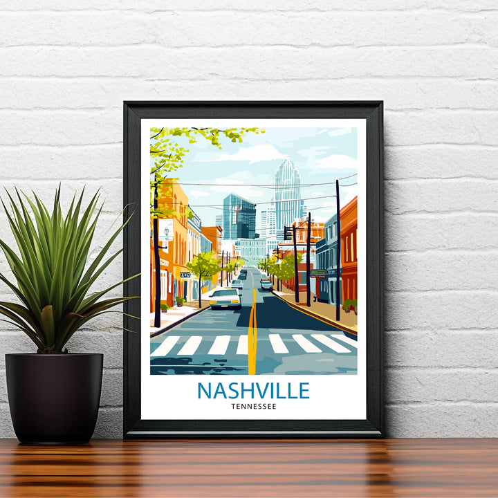 Nashville Tennessee Travel Print Wall Decor Wall Art Nashville Skyline Wall Hanging Home Décor Music City Gift Art Lovers Scenic Print