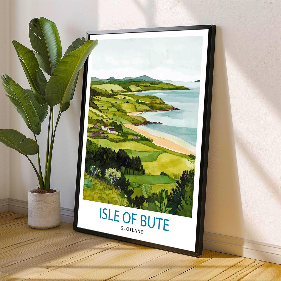 Isle of Bute Travel Print Wall Decor Wall Art Bute Landscape Wall Hanging Home Décor Scottish Island Gift Art Lovers Scenic Print