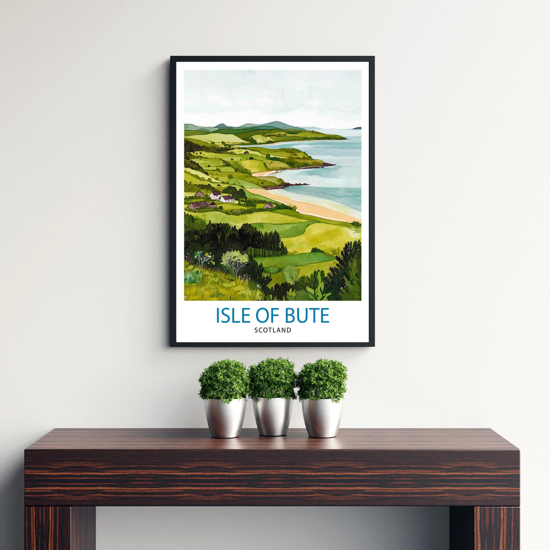 Isle of Bute Travel Print Wall Decor Wall Art Bute Landscape Wall Hanging Home Décor Scottish Island Gift Art Lovers Scenic Print