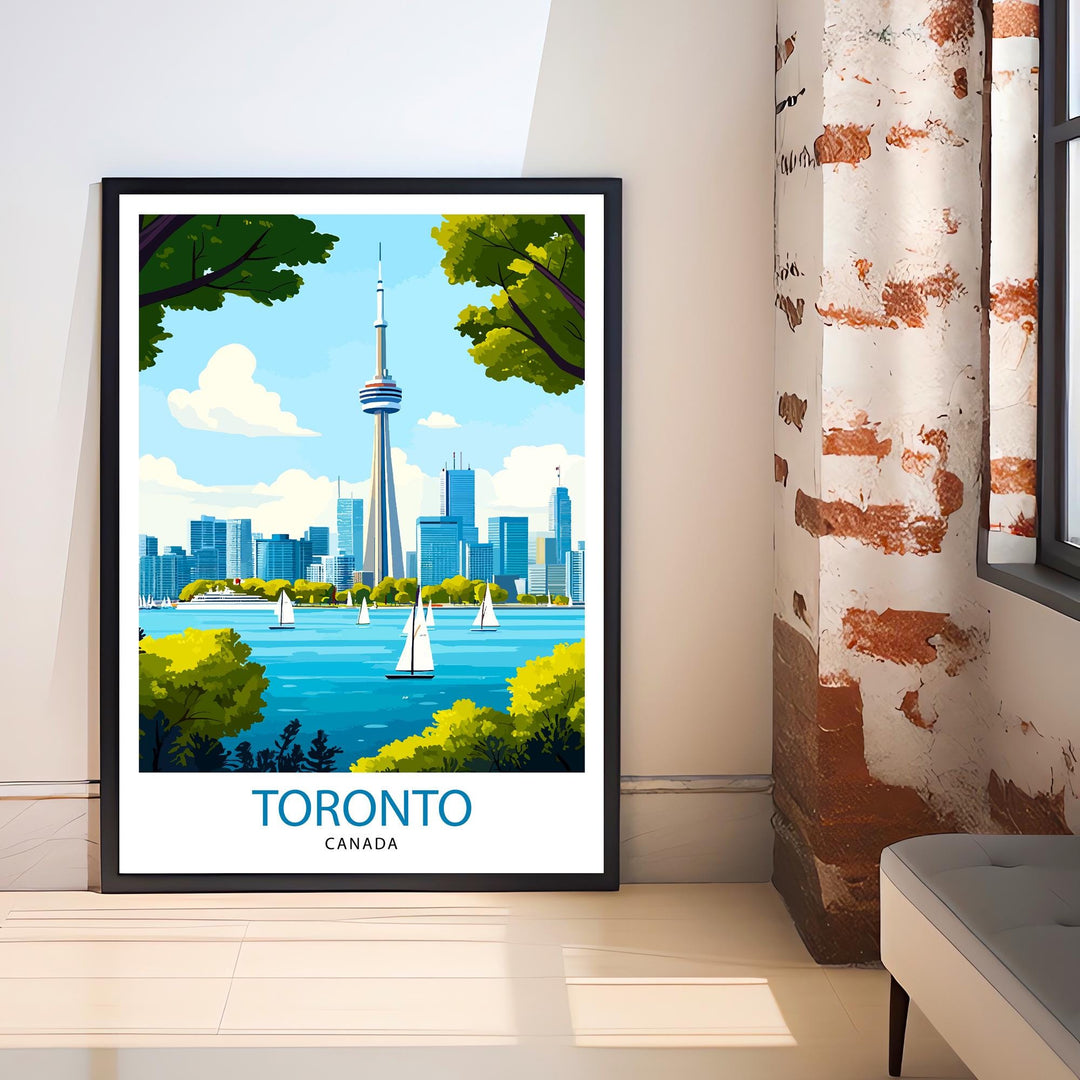 Toronto Canada Travel Print Wall Decor Wall Art Toronto Skyline Wall Hanging Home Décor Canadian City Gift Art Lovers Scenic Print