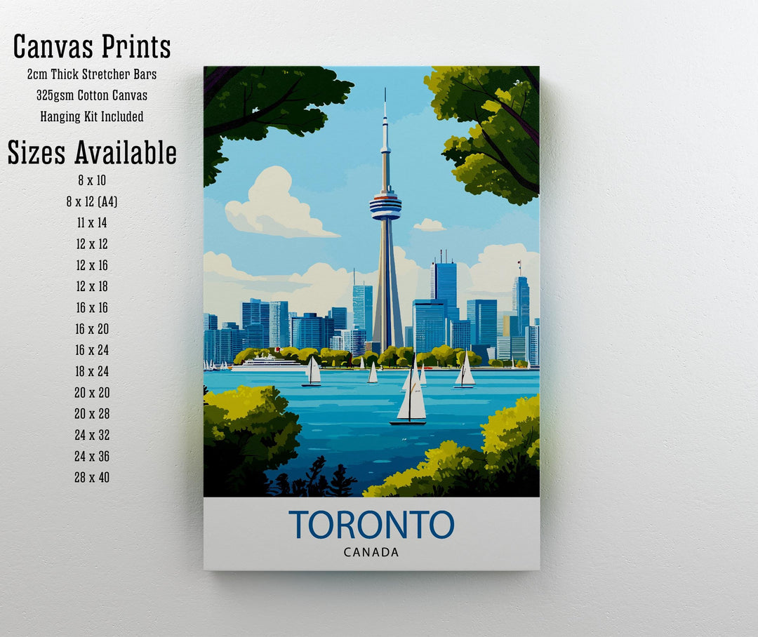 Toronto Canada Travel Print Wall Decor Wall Art Toronto Skyline Wall Hanging Home Décor Canadian City Gift Art Lovers Scenic Print