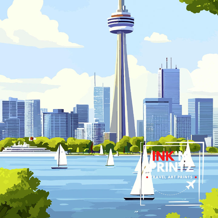 Toronto Canada Travel Print Wall Decor Wall Art Toronto Skyline Wall Hanging Home Décor Canadian City Gift Art Lovers Scenic Print