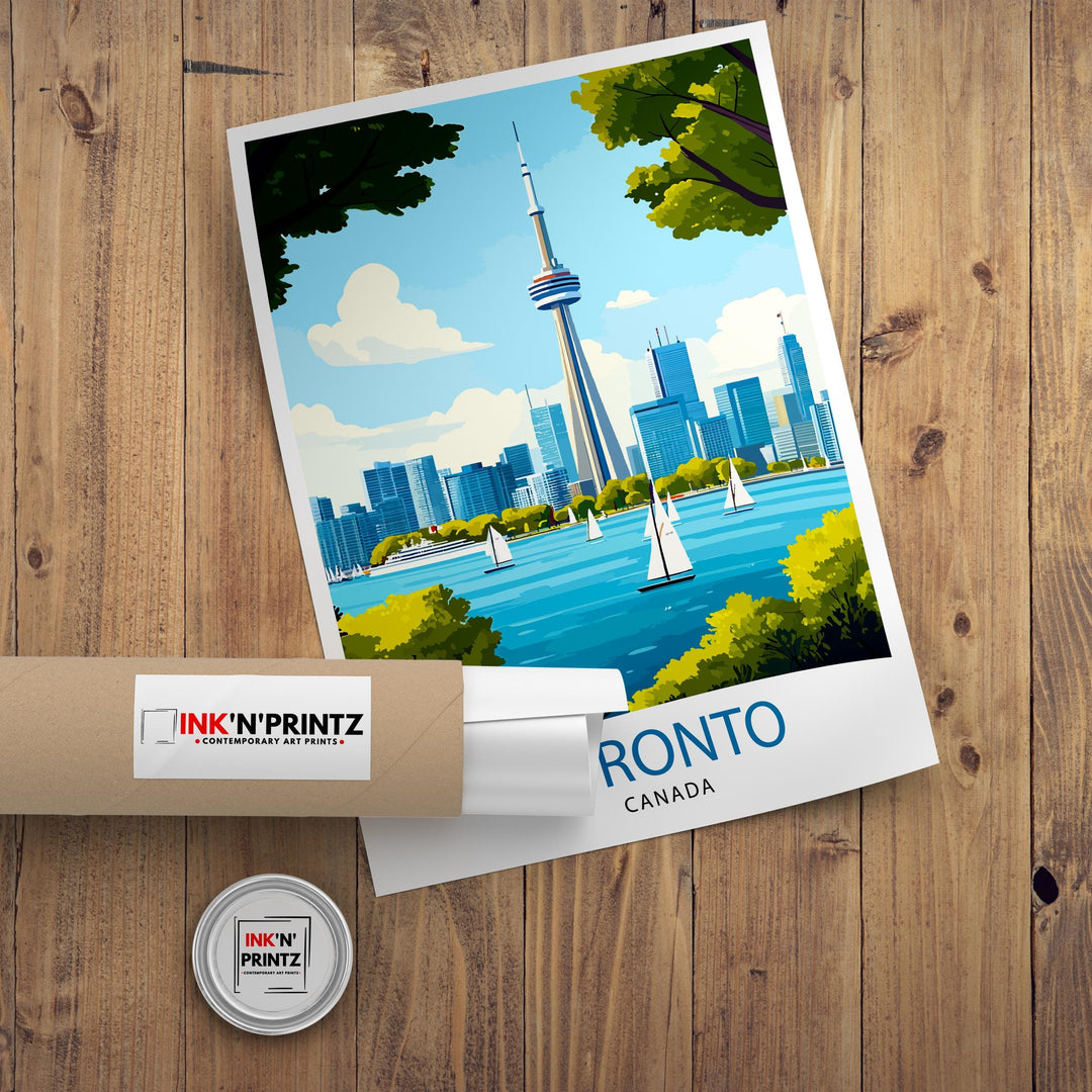 Toronto Canada Travel Print Wall Decor Wall Art Toronto Skyline Wall Hanging Home Décor Canadian City Gift Art Lovers Scenic Print