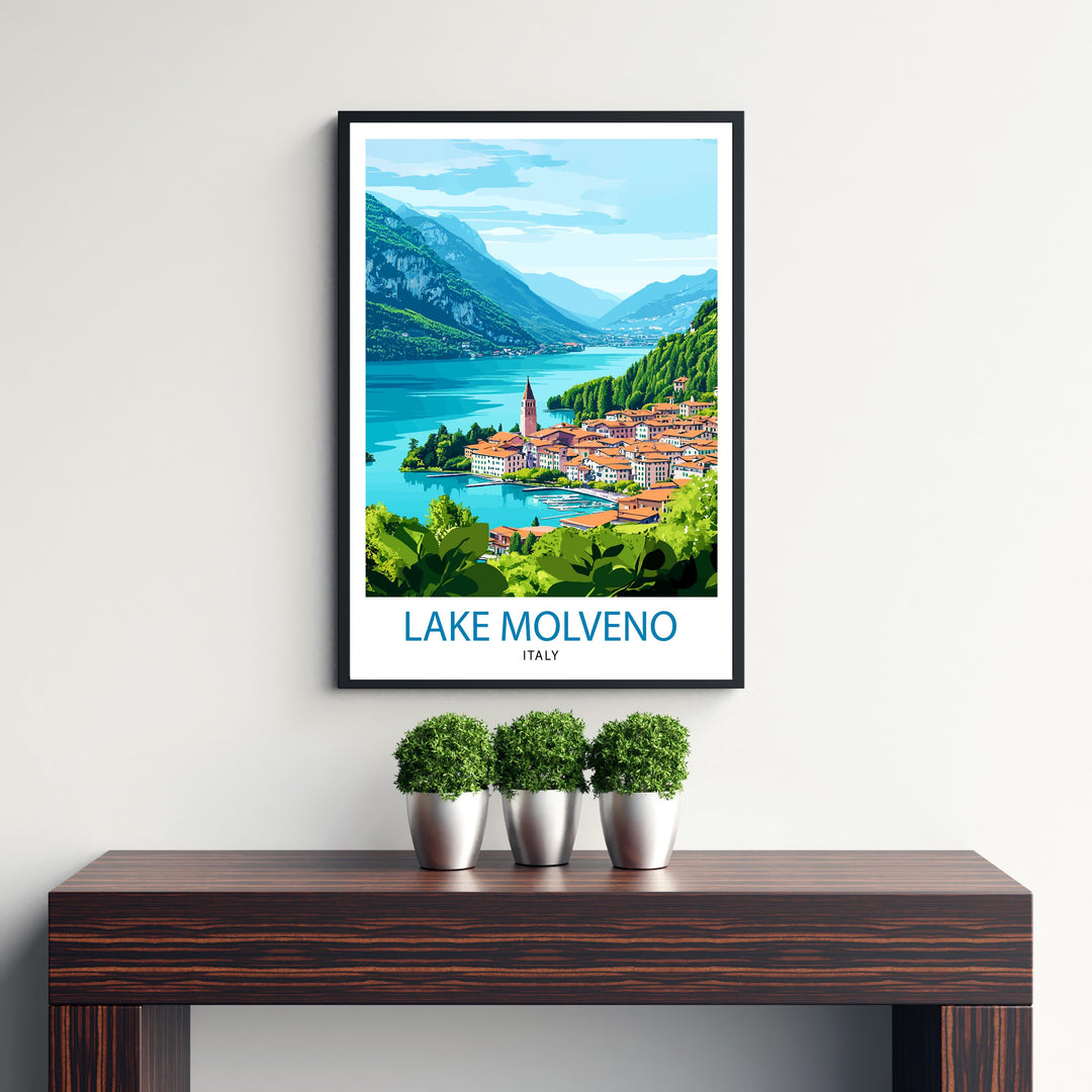 Lake Molveno Italy Travel Print Wall Decor Wall Art Molveno Landscape Wall Hanging Home Décor Alpine Gift Art Lovers Scenic