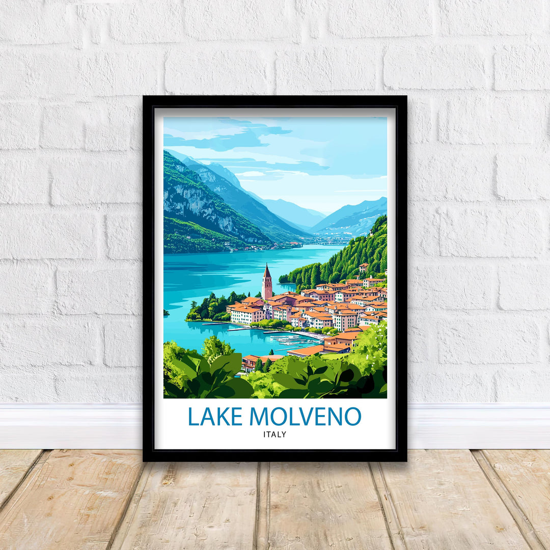 Lake Molveno Italy Travel Print Wall Decor Wall Art Molveno Landscape Wall Hanging Home Décor Alpine Gift Art Lovers Scenic