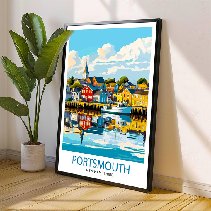 Portsmouth New Hampshire Travel Print Wall Decor Wall Art Portsmouth Landscape Wall Hanging Home Décor Coastal City Gift Art Lovers Scenic