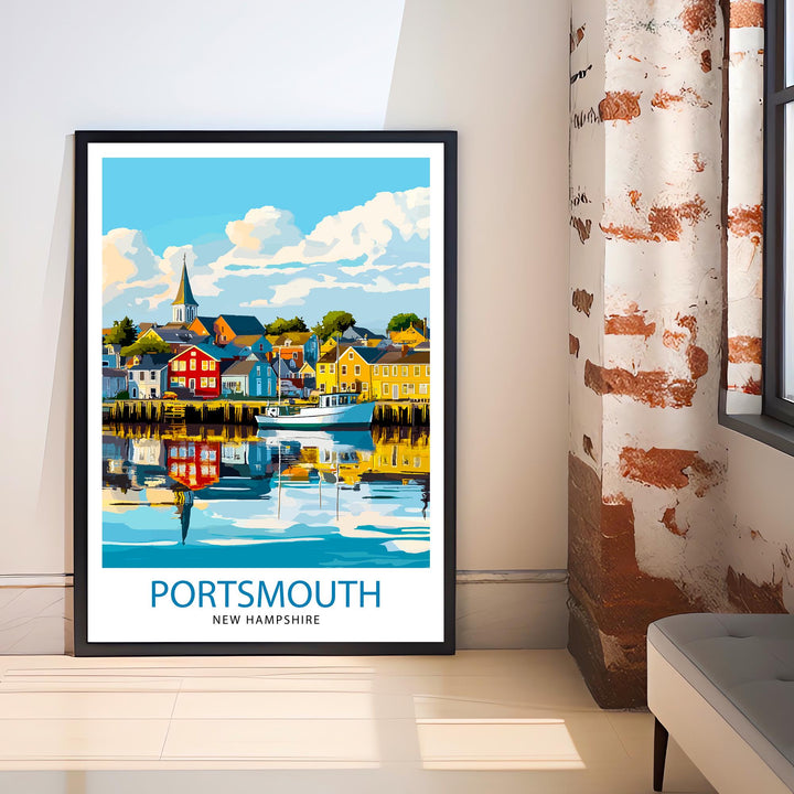 Portsmouth New Hampshire Travel Print Wall Decor Wall Art Portsmouth Landscape Wall Hanging Home Décor Coastal City Gift Art Lovers Scenic