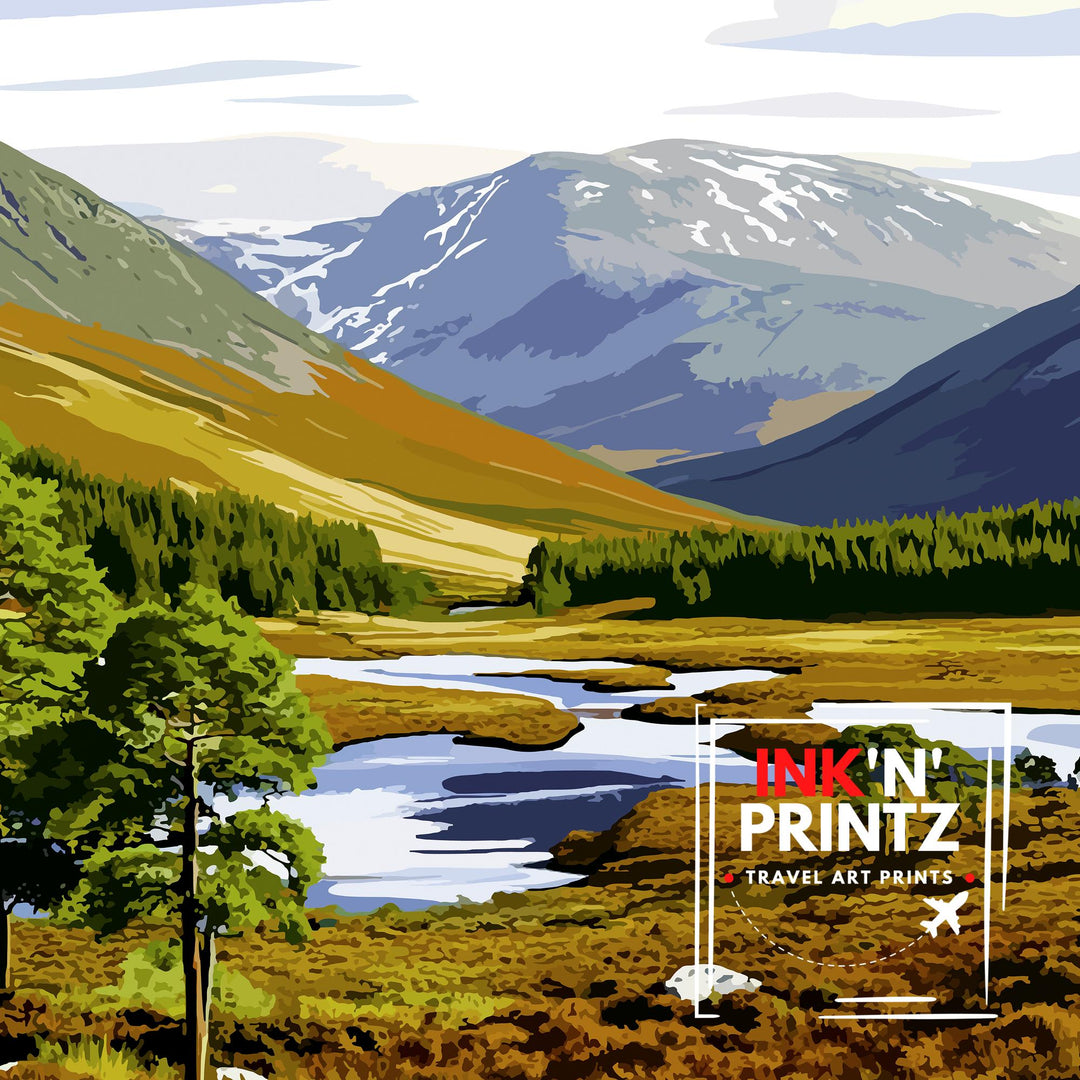 Cairngorms Scotland Travel Poster