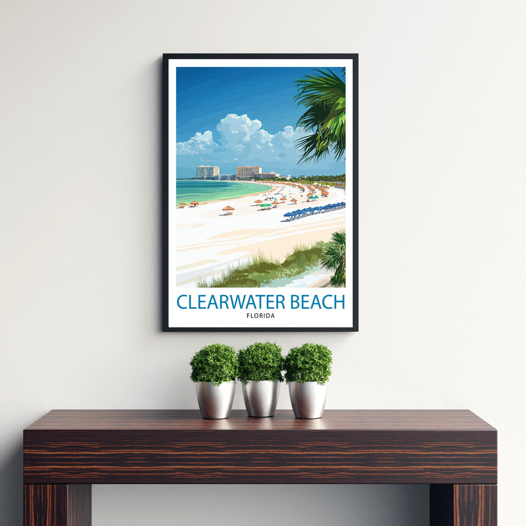 Clearwater Beach Florida Travel Poster