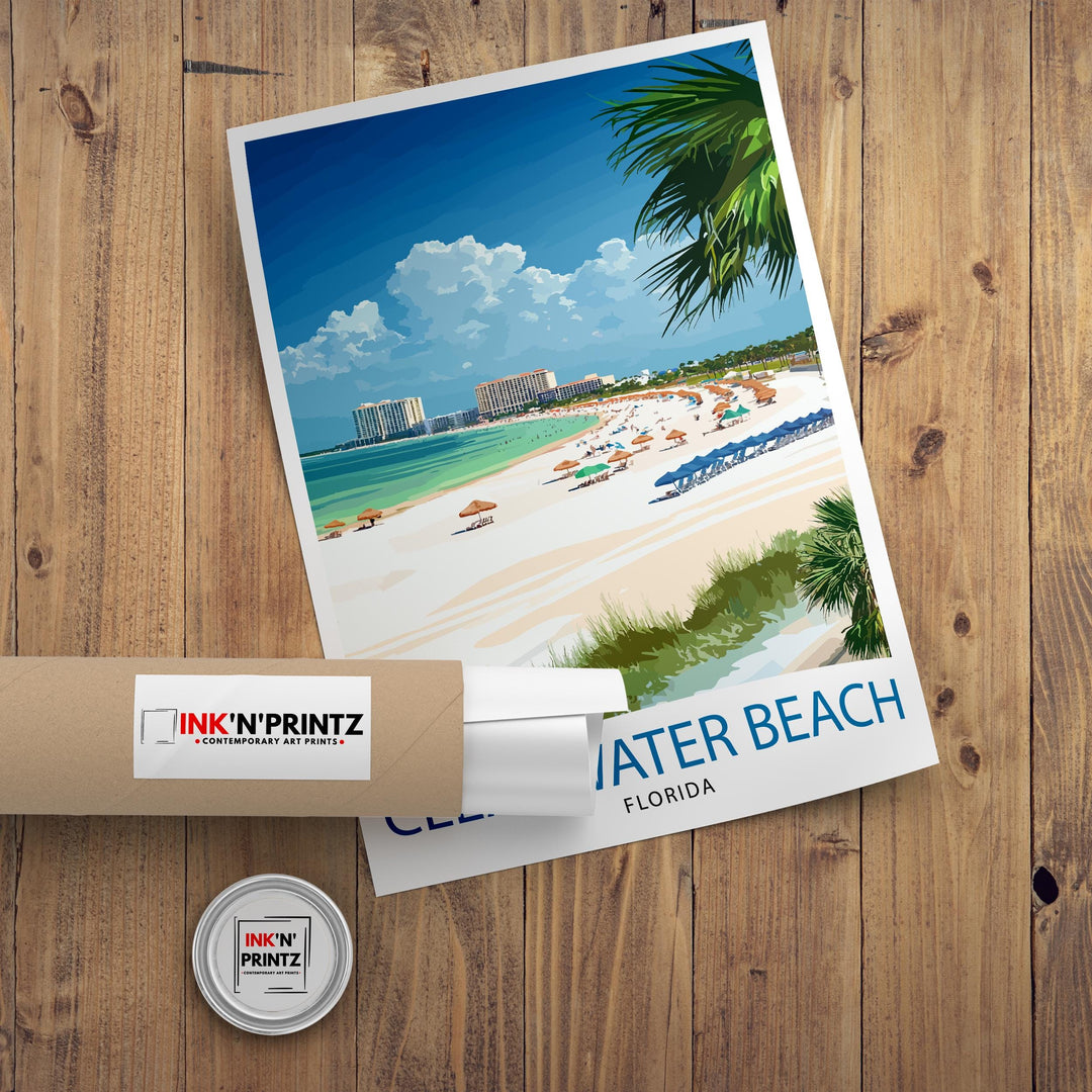 Clearwater Beach Florida Travel Poster