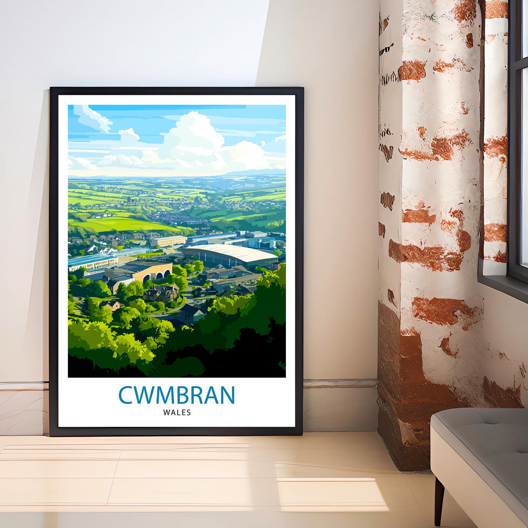 Cwmbran Wales Travel Print Wall Decor Wall Art Cwmbran Landscape Wall Hanging Home Décor Welsh Town Gift Art Lovers Scenic Print