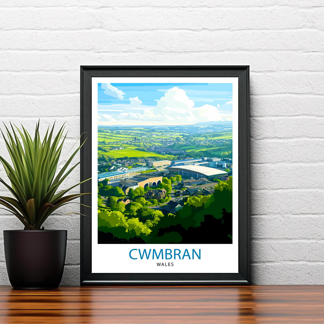 Cwmbran Wales Travel Poster